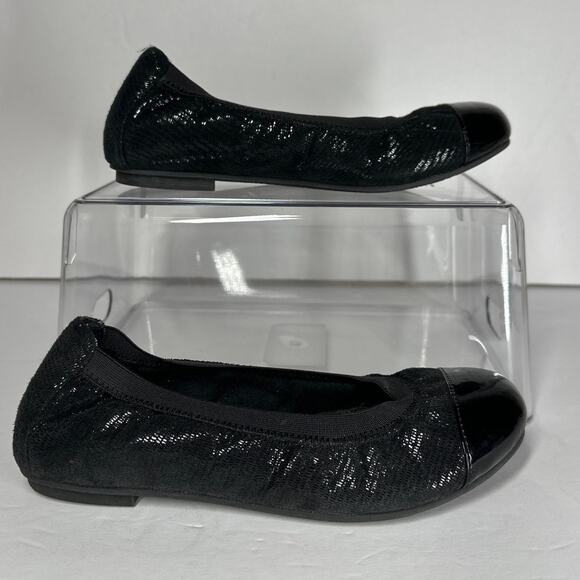 Vionic Allora Ballet Flats Slip On Patent Cap Toe Black 5 Orthaheel Balletcore - Picture 3 of 8